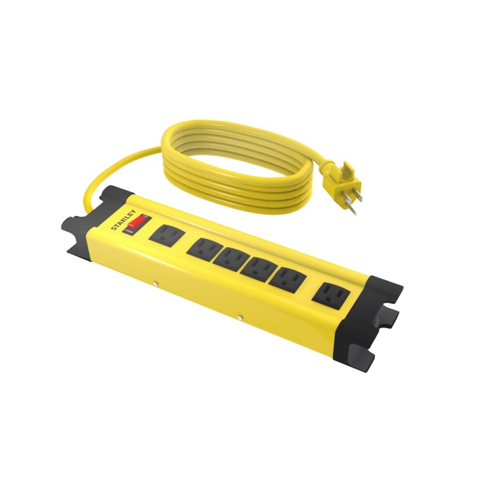 ShopMax 6 Outlet Extension Cord 10ft Yellow Black Model SM610YB